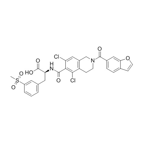 N-[[2-(6-benzofuranilkarbonil)-5,7-dikloro-1,2,3,4-tetrahidro-6-izokinolinil]karbonil]-3-(metilsulfonil)-L-fenilalanin